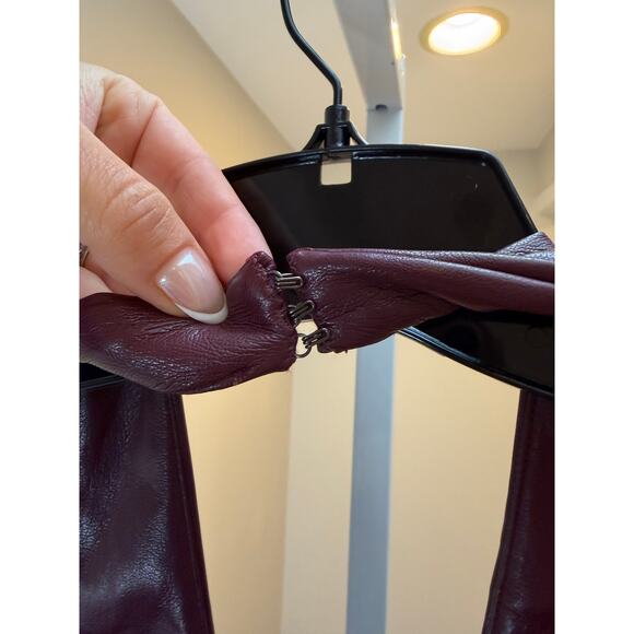 House of CB JAQUETTA Wine Vegan Leather MINI Dress Small - Picture 7 of 12